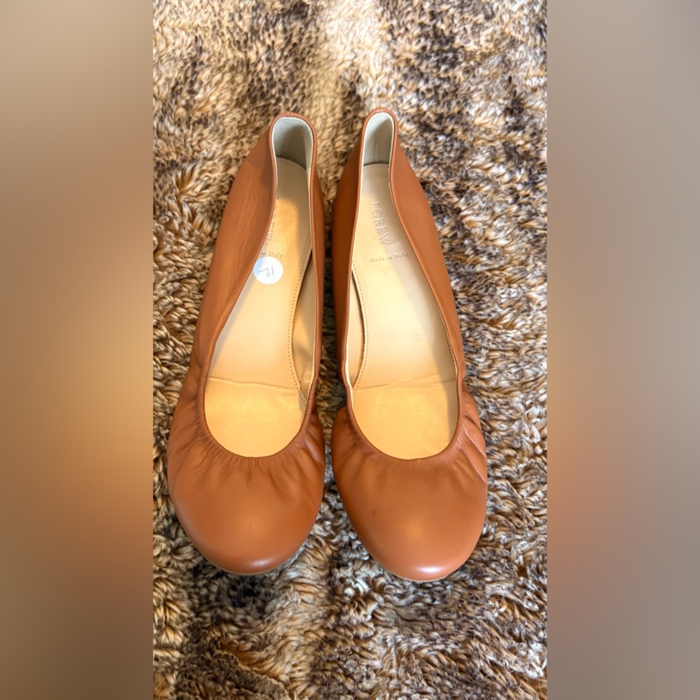 J. Crew Women's Tan Leather Ballet Flats size 12